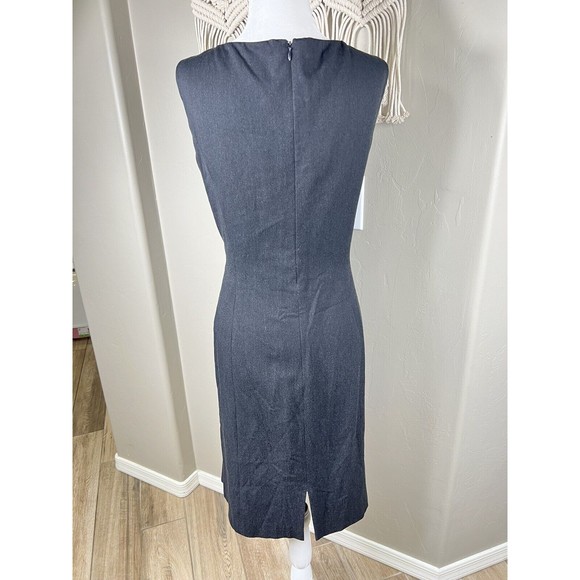 TAHARI ASL Womens Size 8 Gray Lined Sleeveless Knee Length Sheath Dress FLAW - Picture 4 of 16